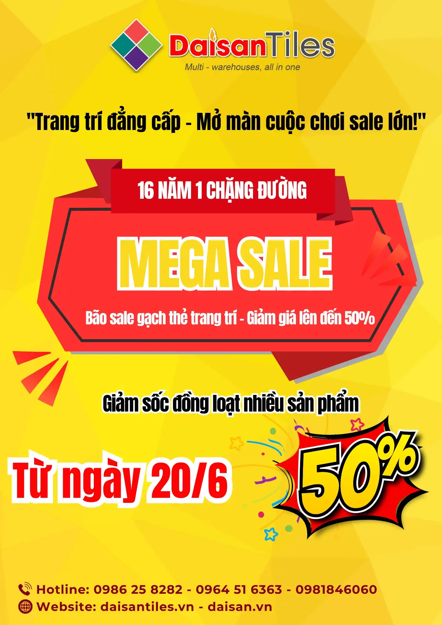 Cơn lốc Sale hè – Giảm sốc gạch cao cấp, chỉ có tại DaisanTiles!