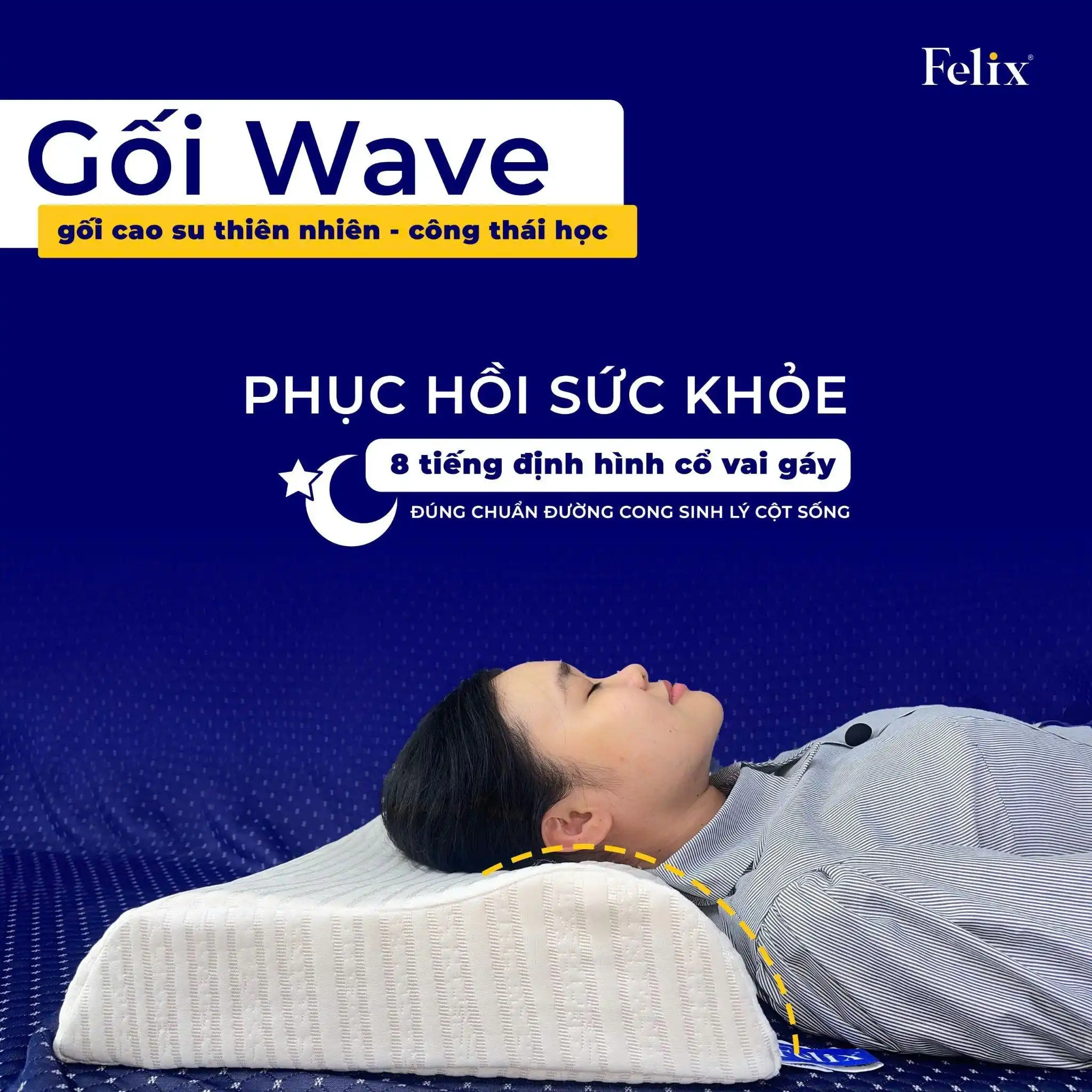 GỐI WAVE CÔNG THÁI HỌC – NÂNG ĐỠ CẤU TRÚC CỔ TỰ NHIÊN, XOÁ TAN MỎI MỆT