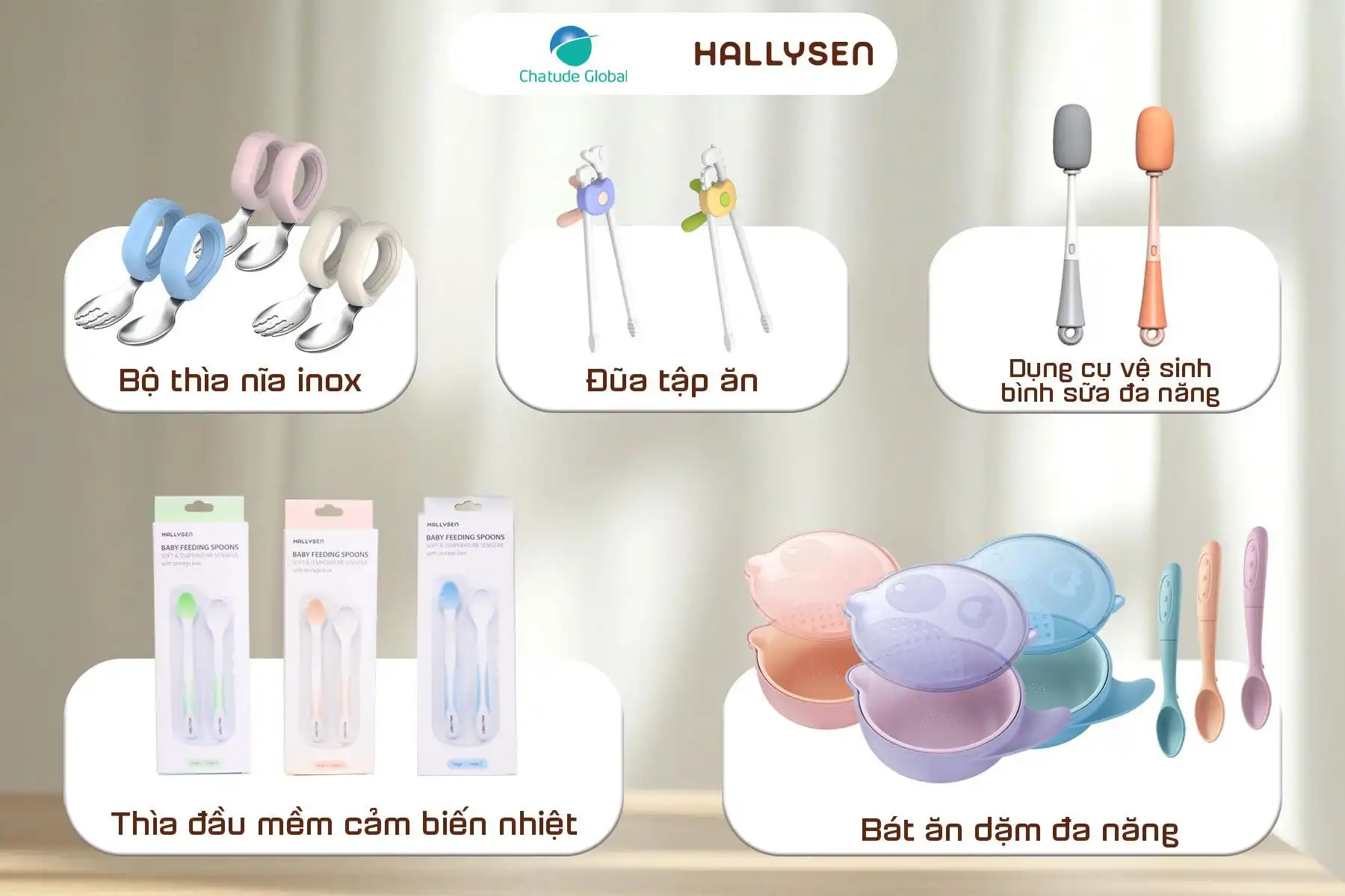 Bộ phụ kiện ăn dặm Hallysen – Người bạn đồng hành lý tưởng cho hành trình ăn dặm của bé